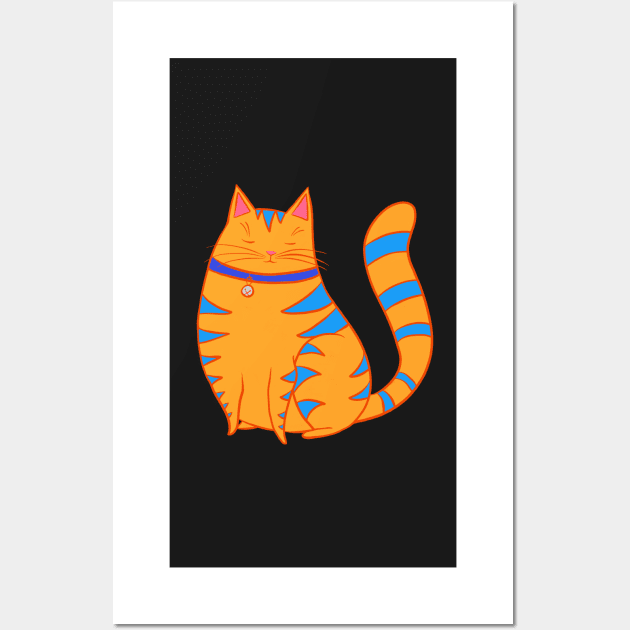 Chubby Orange Cat Wall Art by dragonstarart